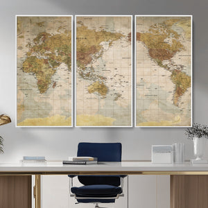 World Map Canvas Print – Detailed Map of the World Wall Art