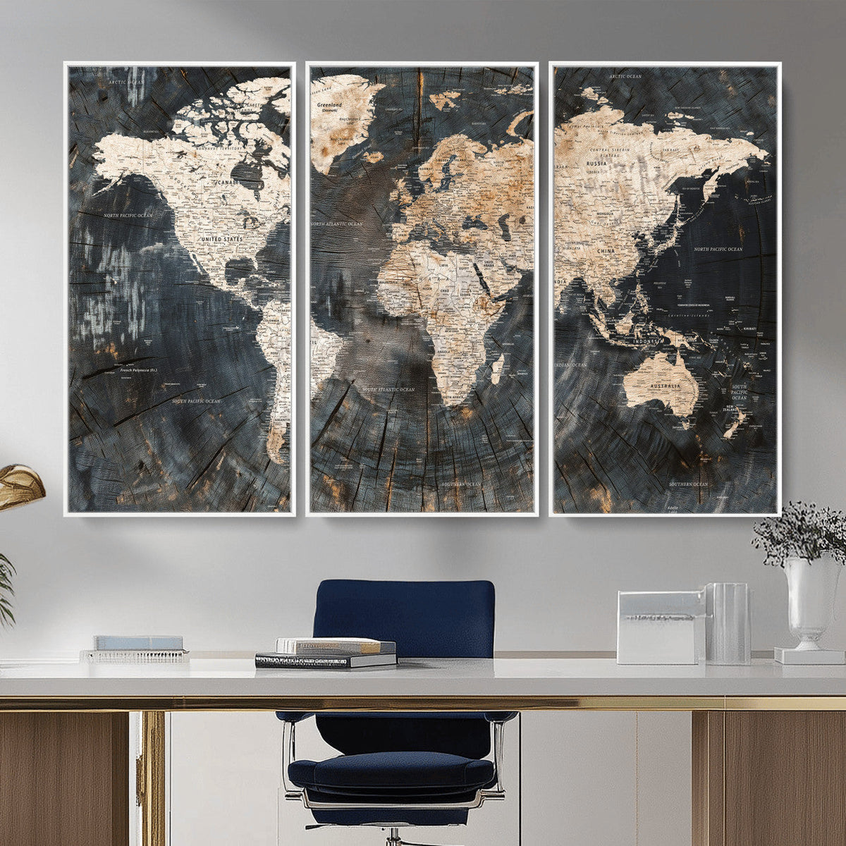 World Map Canvas Print – Detailed Map of the World Wall Art