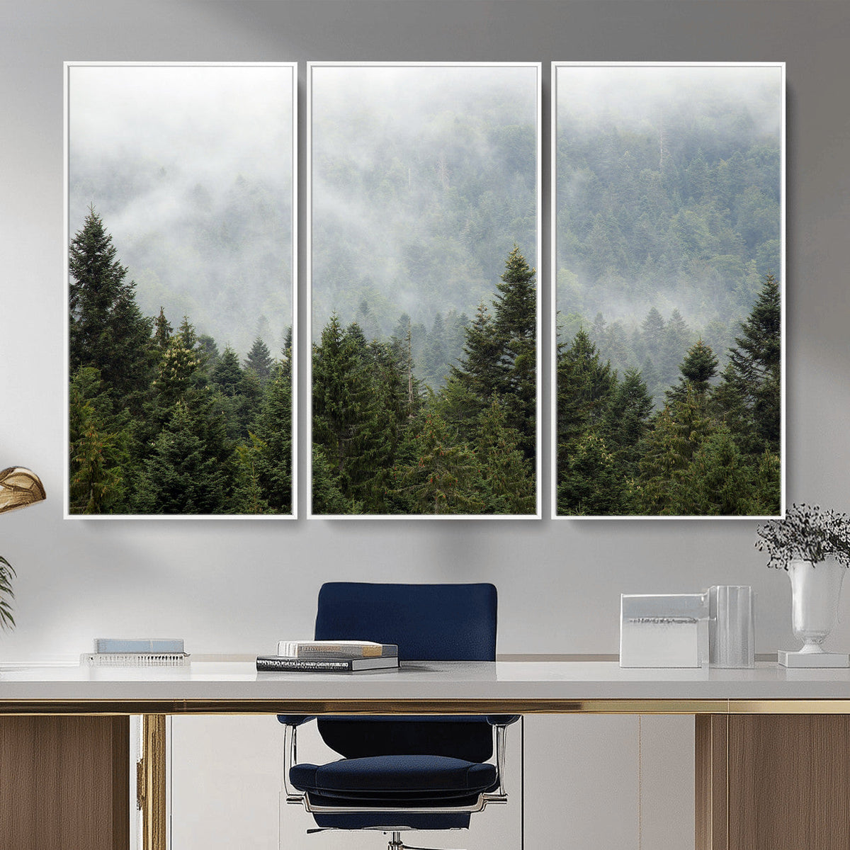 Misty Mountain Forest Wall Art Canvas Print