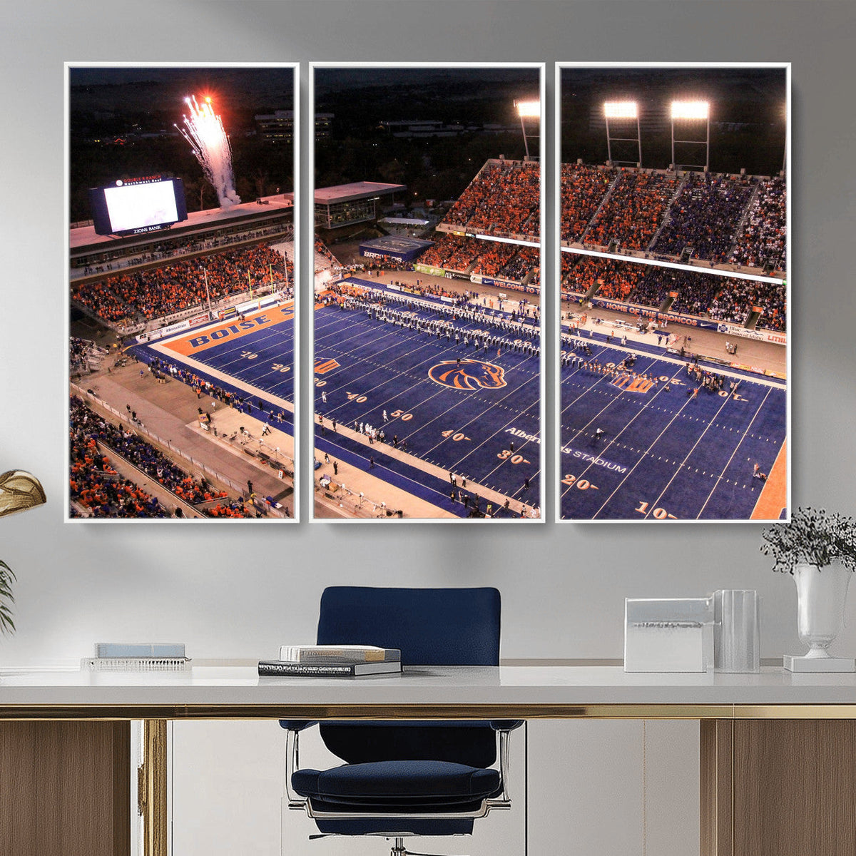Boise State Stadium Large Wall Art Canvas Print for Living