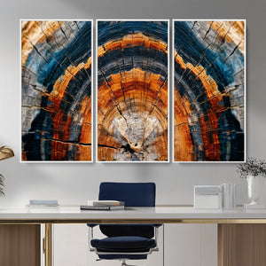 Abstract Wood Grain Canvas Print, Tree Ring Pattern Wall