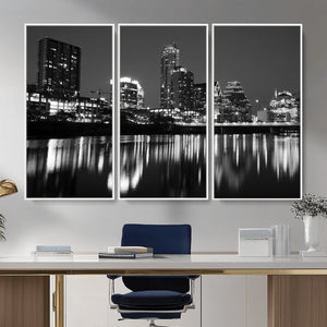 Austin Skyline Wall Art Canvas Print, Austin Downtown Night