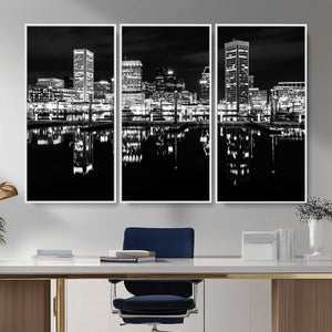 Baltimore Skyline Wall Art Canvas Print, Baltimore Downtown