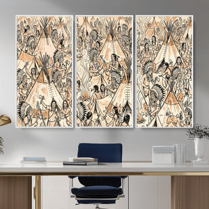 Native American Indian Wall Art Canvas Print - Abstract