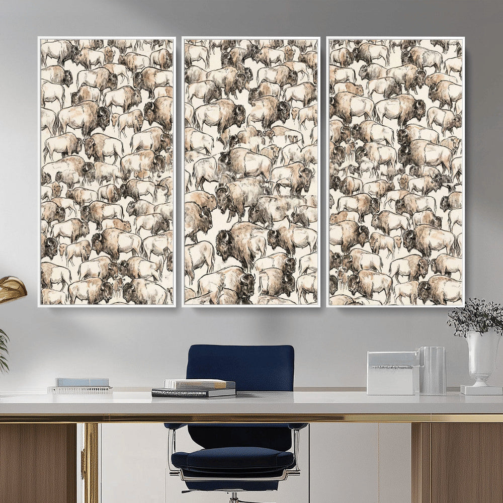 American Bison Canvas Print - Abstract Buffalo Wall Art