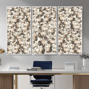 American Bison Canvas Print - Abstract Buffalo Wall Art