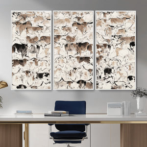 Abstract Texas Cow Canvas Print for Cabin and Western Home