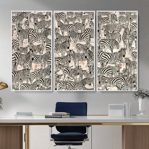 Abstract Zebra Wall Art Canvas Print for Farmhouse Decor