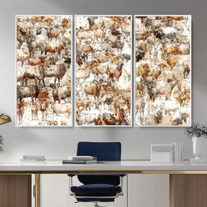 Farmhouse Bighorn Sheep Wall Art Canvas Print - Abstract