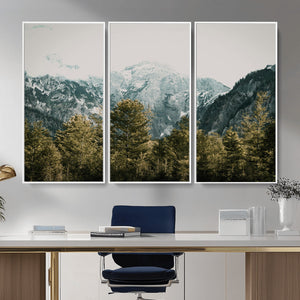 Mountain Forest Wall Art Canvas Print, Alpine Landscape