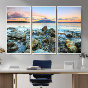 Mayon Volcano Seascape Wall Art Canvas Print, Tropical Ocean