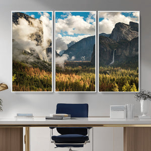 Yosemite Valley River Wall Art Canvas Print
