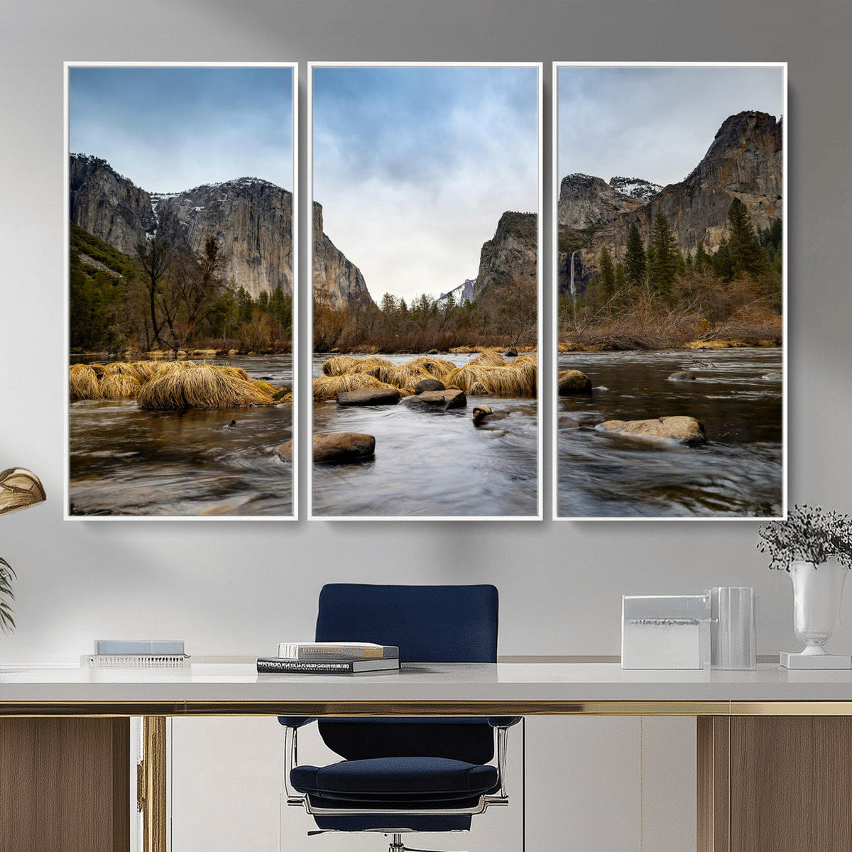 Yosemite Valley Mountain Landscape Wall Art Canvas Print,