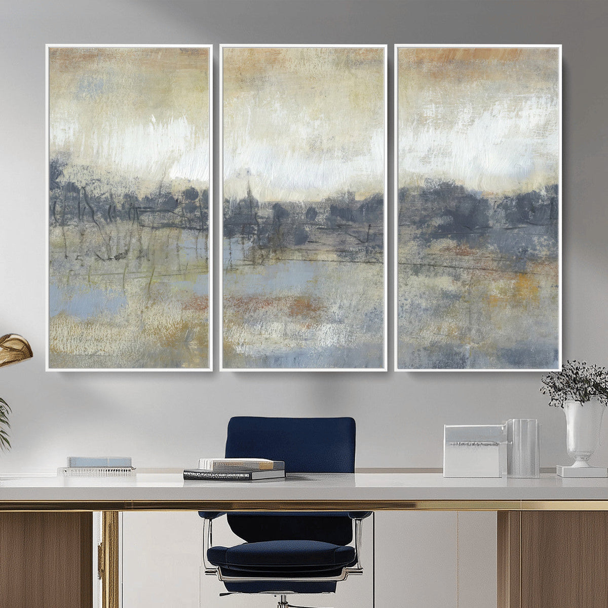 Abstract Neutral Landscape Painting Wall Art