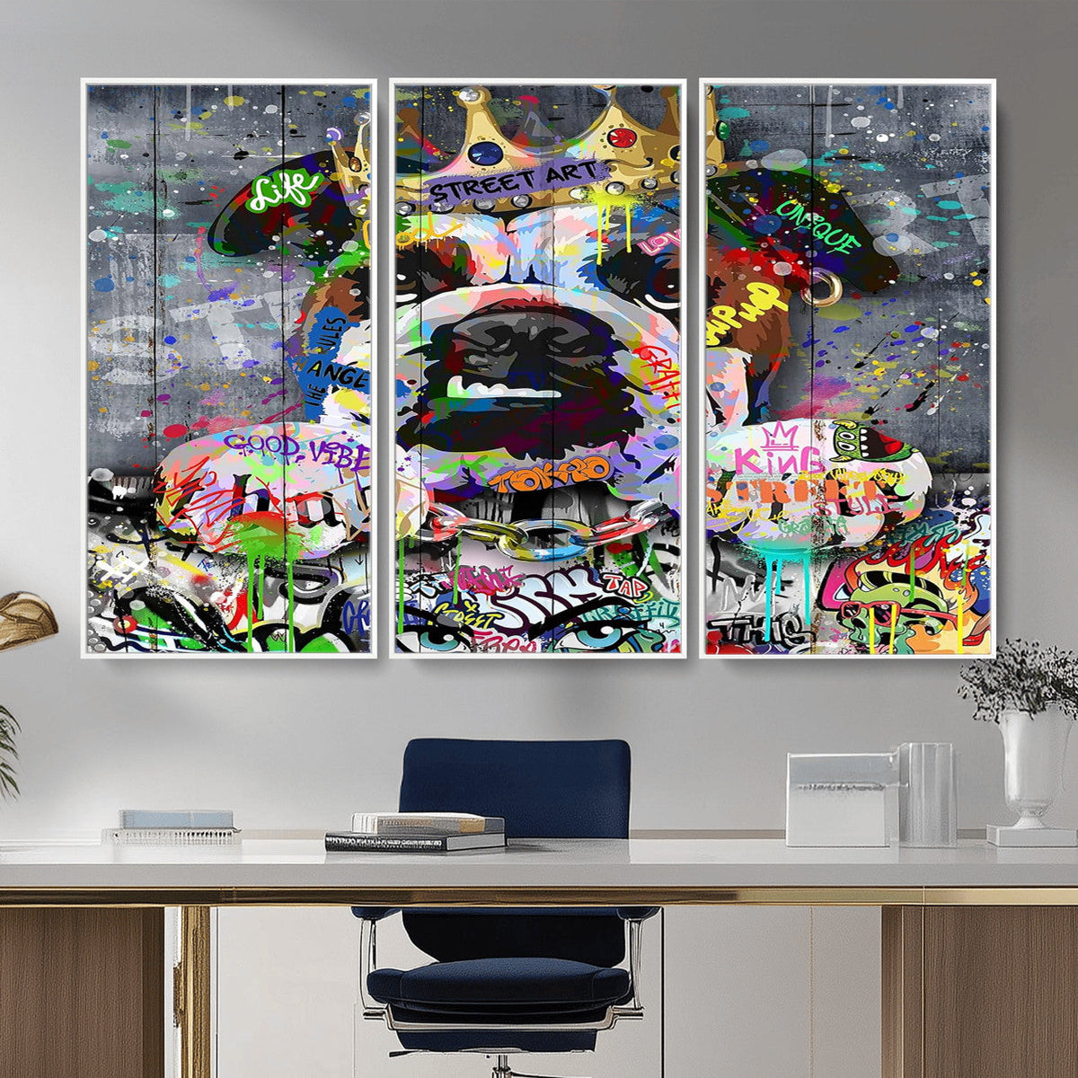 Graffiti Dog Wall Art Decor for Teen Bedroom - Abstract