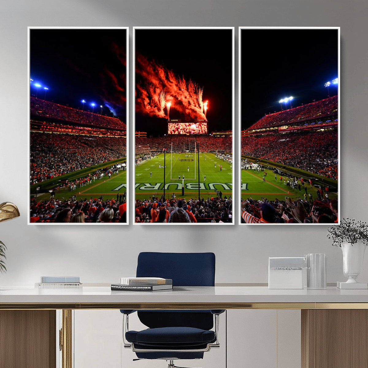 Auburn Stadium Wall Art Canvas Print, College Football Night