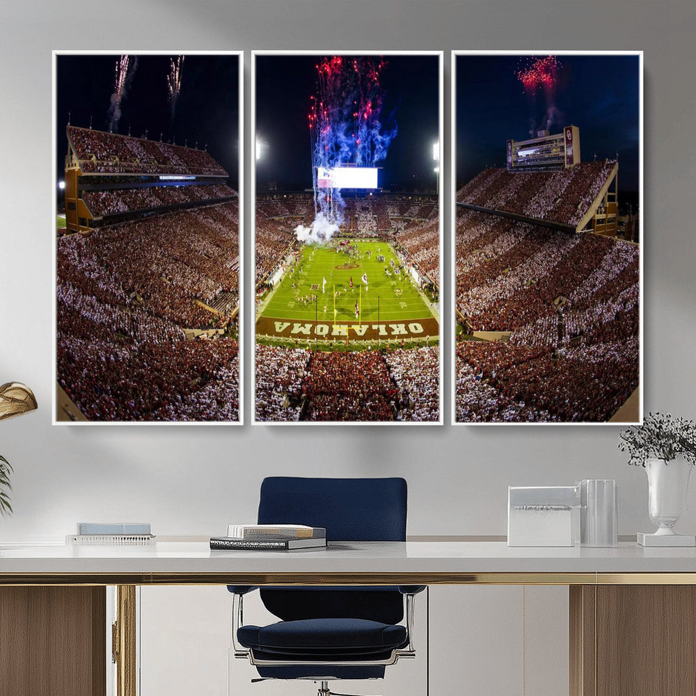 Oklahoma Memorial Stadium Wall Art Canvas Print – Oklahoma