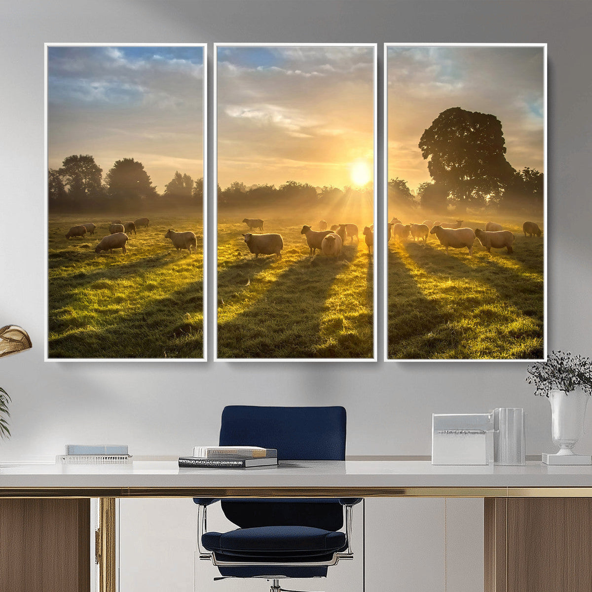 Sheep Wall Art Canvas Print – Rural Farm Animal Artwork