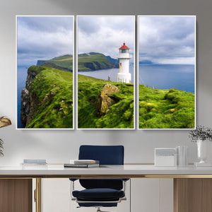 Cliffside Lighthouse Wall Art Canvas Print – Coastal