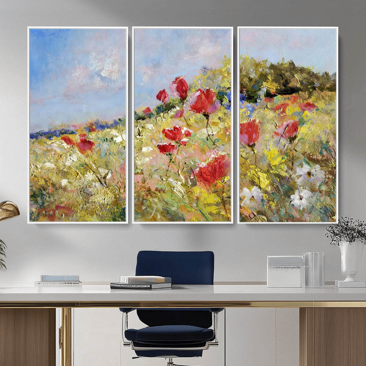 Abstract Mountain Landscape Wall Art Canvas Print – Textured