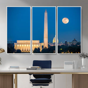 Washington DC Skyline Wall Art Canvas Print – Lincoln