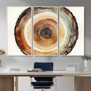 Natural Wood Slice Wall Art Canvas Print, Tree Ring Wall