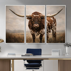 Texas Longhorn Canvas Wall Art Western Bull Desert Moody