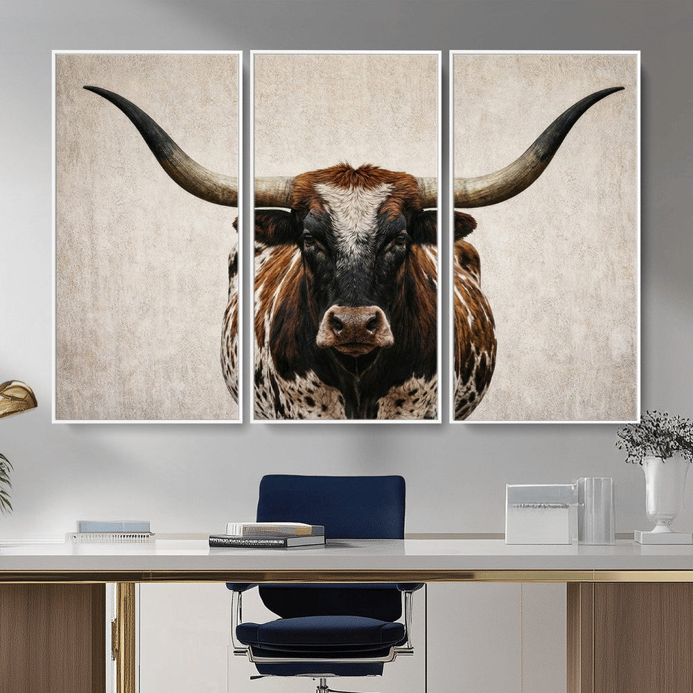 Texas Longhorn Canvas Wall Art Western Bull Desert Moody