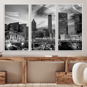 Black and White Atlanta Wall Art Canvas Print