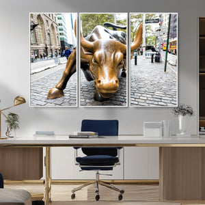 Charging Bull Wall Art Canvas Print