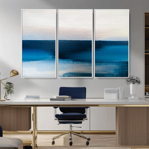 Dark Blue Abstract Wall Art Canvas Print