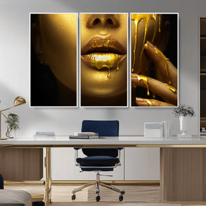 Gold and Women Wall Art Canvas Print