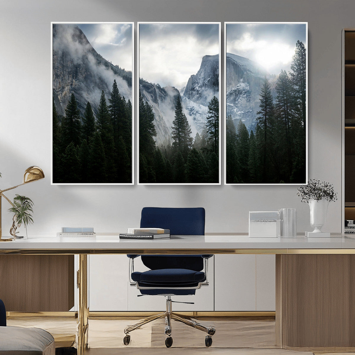 Yosemite National Park El Capitan Foggy Mountain Wall Art |