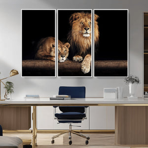 Lion Canvas Wall Art – Majestic Animal Print Artwork for