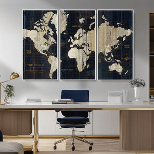 World Map Canvas Print – Detailed Map of the World Wall Art