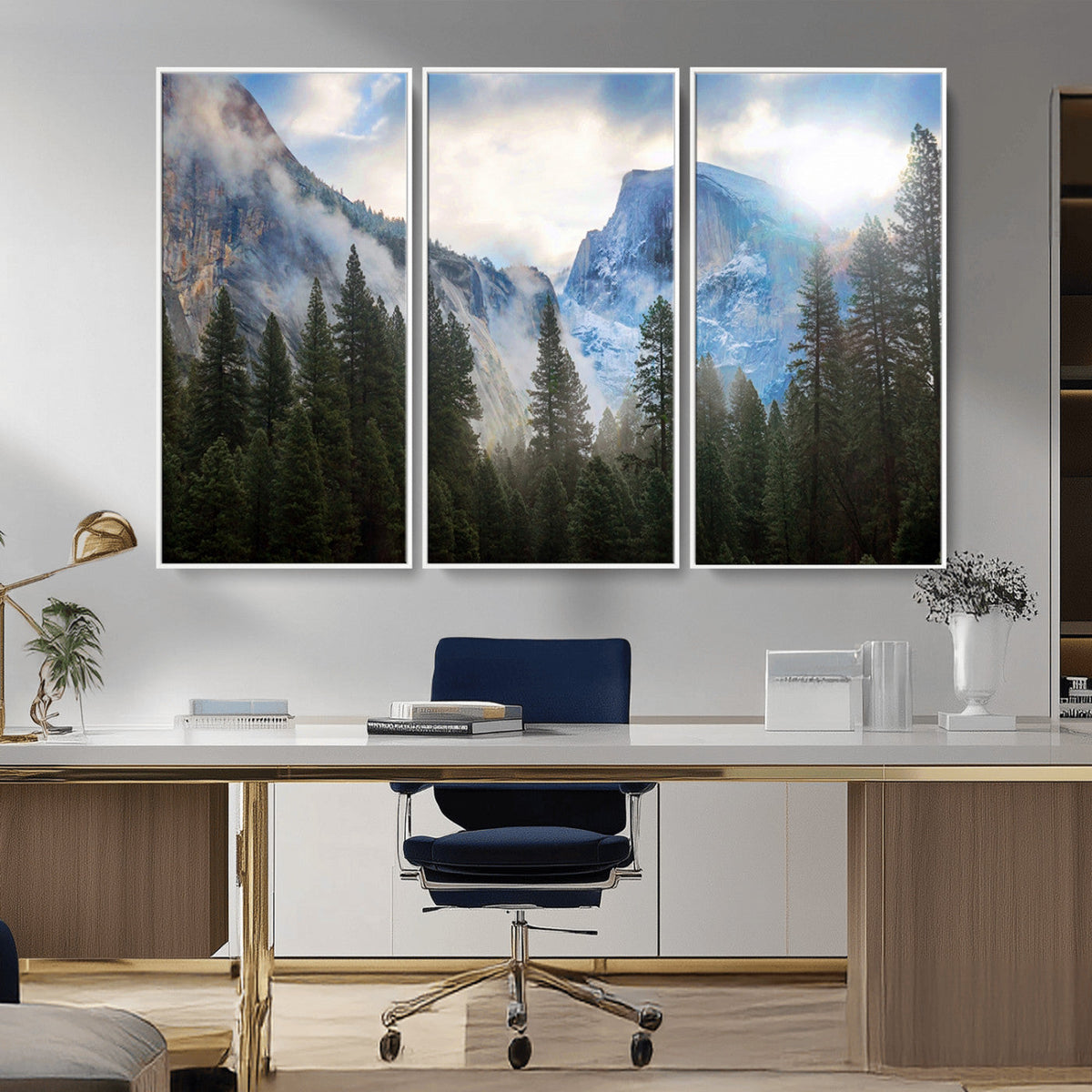Half Dome Yosemite Calinia Wall Art Canvas Print El Capitan