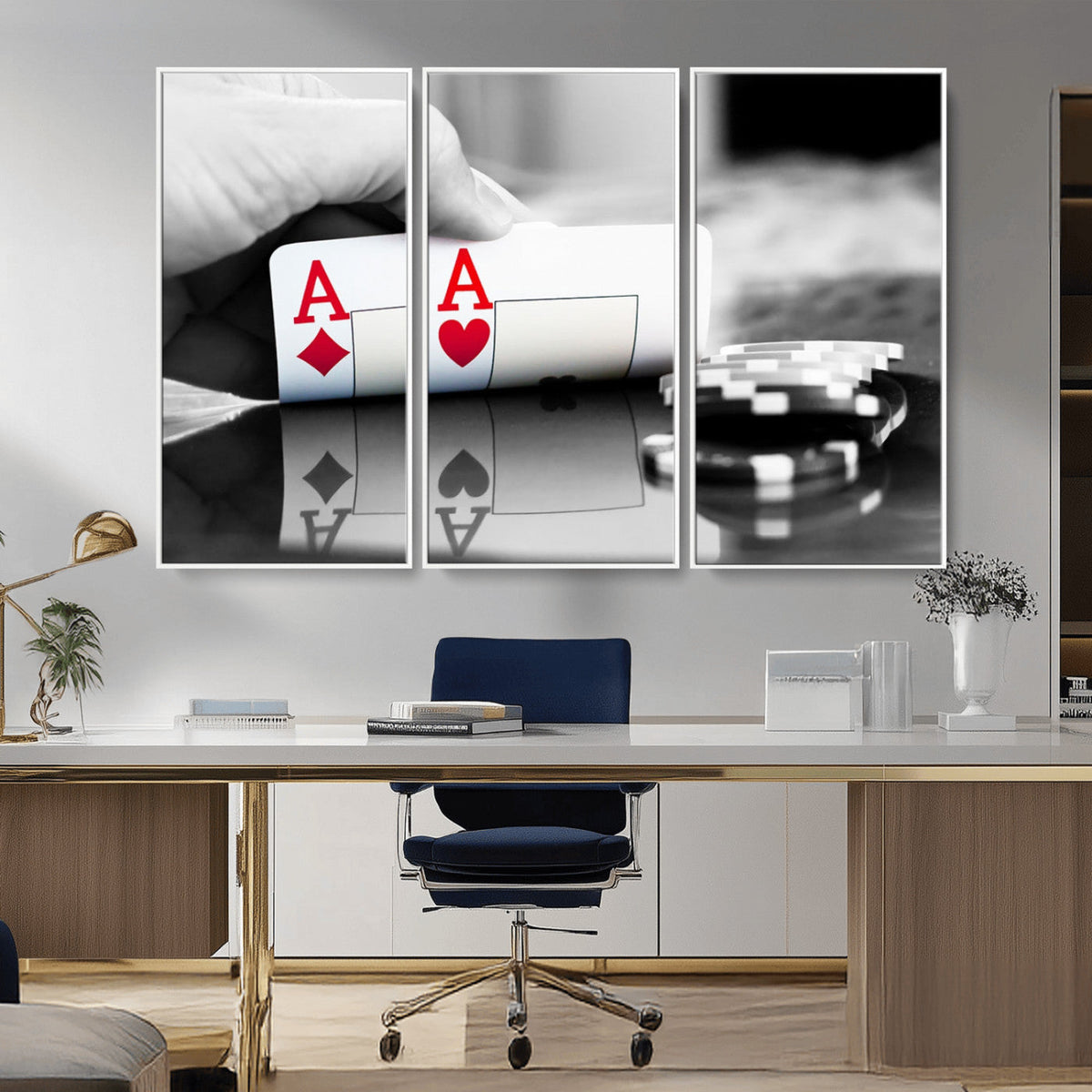 Aces Poker Art Poker Game Wall Art Canvas Print