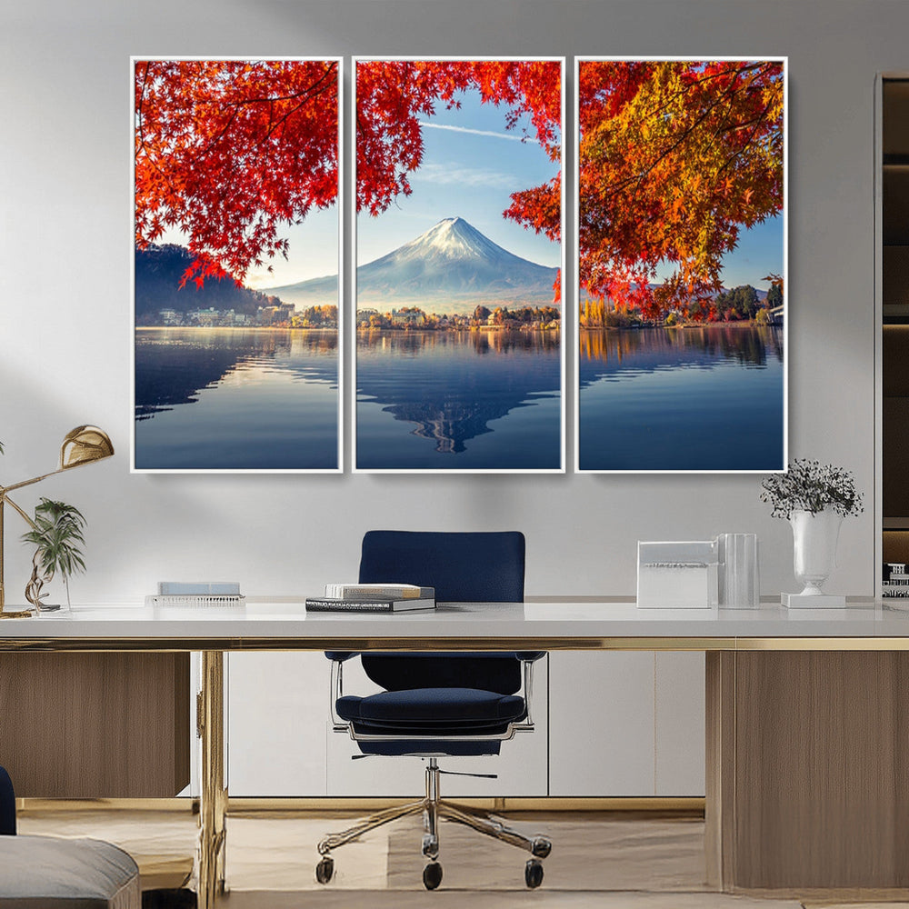 Mount Fuji Canvas Wall Art Japan Autumn Mountain Canvas
