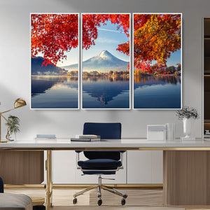 Mount Fuji Canvas Wall Art Japan Autumn Mountain Canvas