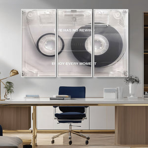 Vintage Cassette Tape Canvas Wall Art - Inspirational 'Life