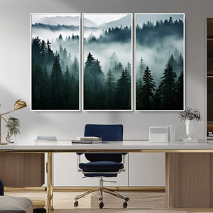 Captivating Misty Forest Wall Art Canvas, Premium Canvas