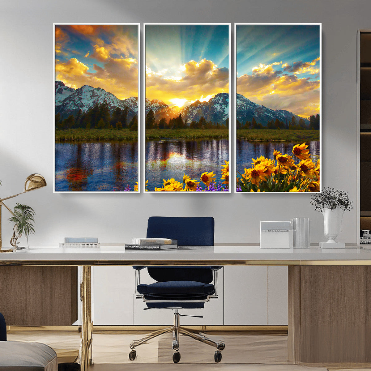 Grand Teton Park Sunrise Wall Art – Vibrant Landscape Canvas