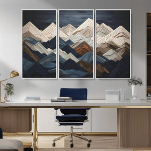 Mountain Wall Art – Modern Geometric Landscape Canvas Print,