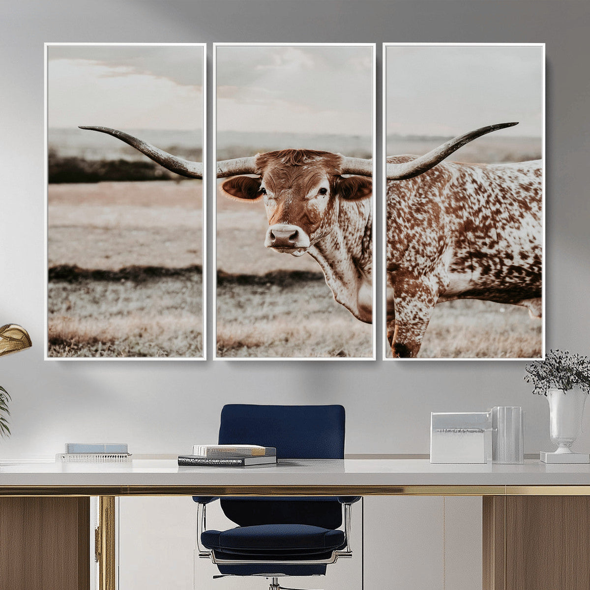 Texas Longhorn Canvas Wall Art Print – Majestic Western