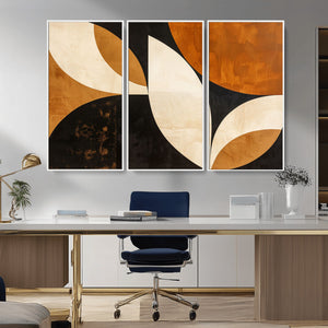 Geometric Abstract Wall Art Canvas Print, Mid Century Modern