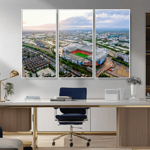Old Trafford Manchester United Stadium Wall Art Canvas Print