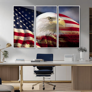 American Flag Eagle Symbol Wall Art, American Flag Eagle