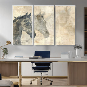 Abstract Horse Canvas Print | Modern Farmhouse Wall Art |