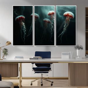 Abstract Jellyfish Wall Art Canvas Print