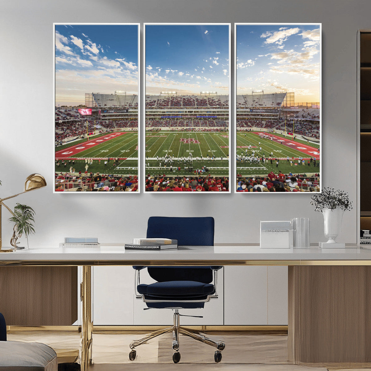 Framed Houston Cougars Football Team Print - Houston TDECU